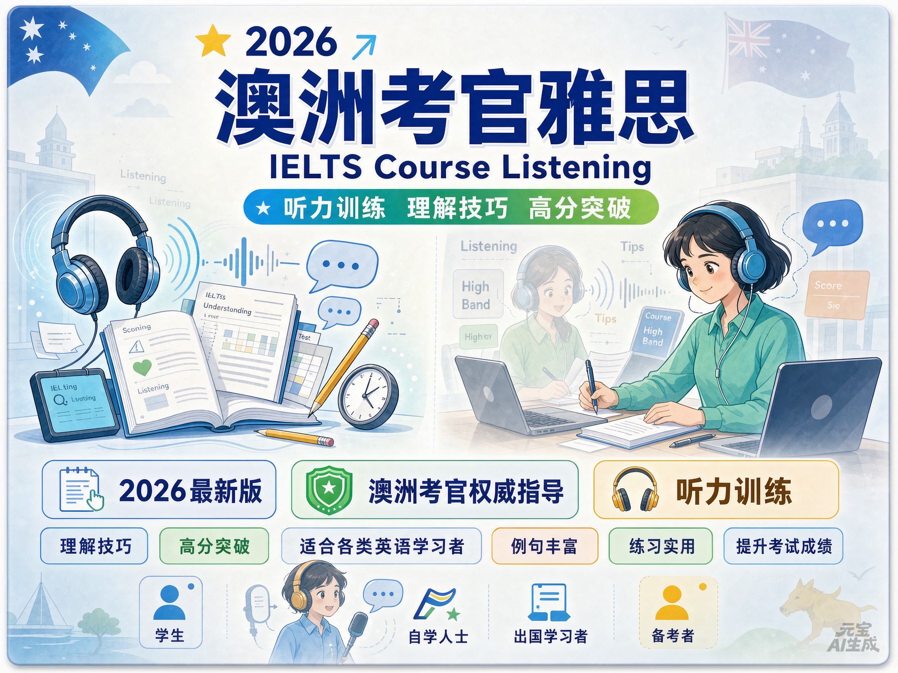 2026澳洲考官雅思IELTS Course Listening (Sections 4-7)