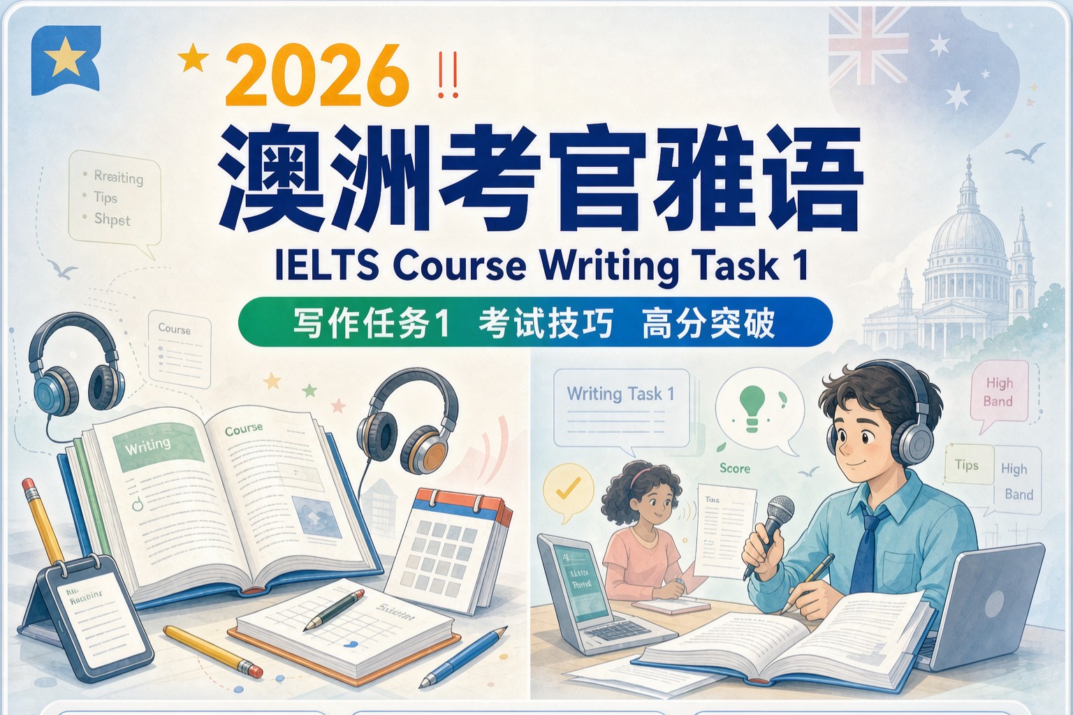 2026澳洲考官雅思5. IELTS Course Writing Task 1 (Academic)