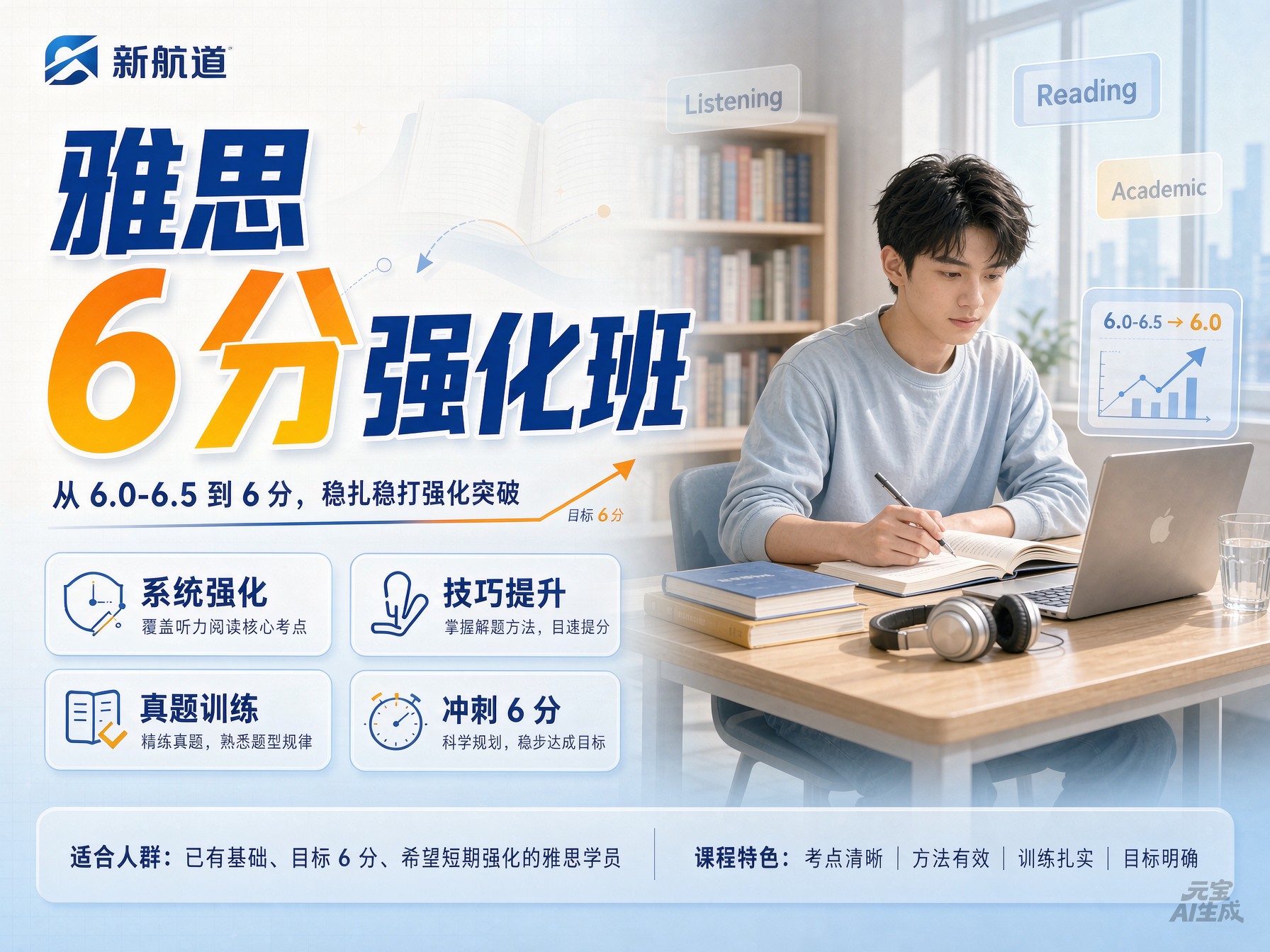 新航道雅思6分听力课程