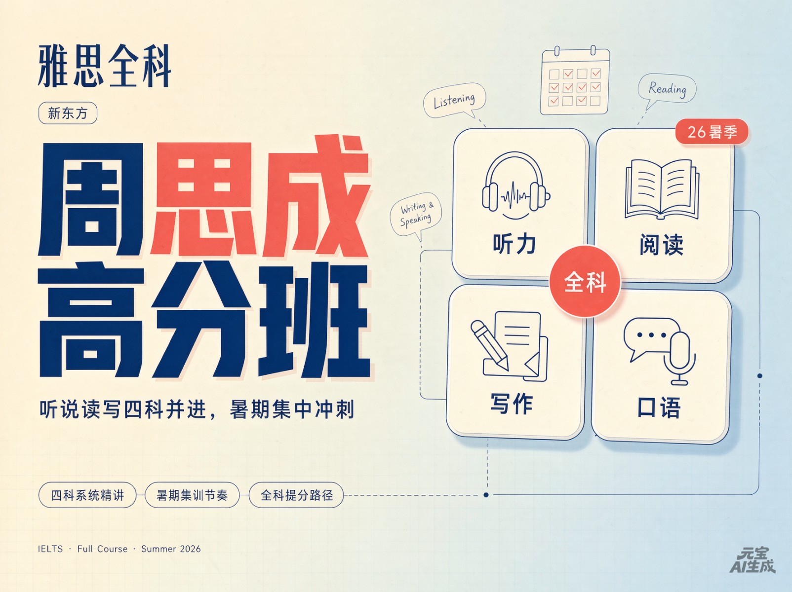 26暑季周思成雅思全科高分班